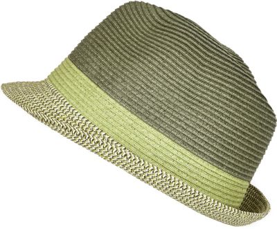 Green straw trilby hat